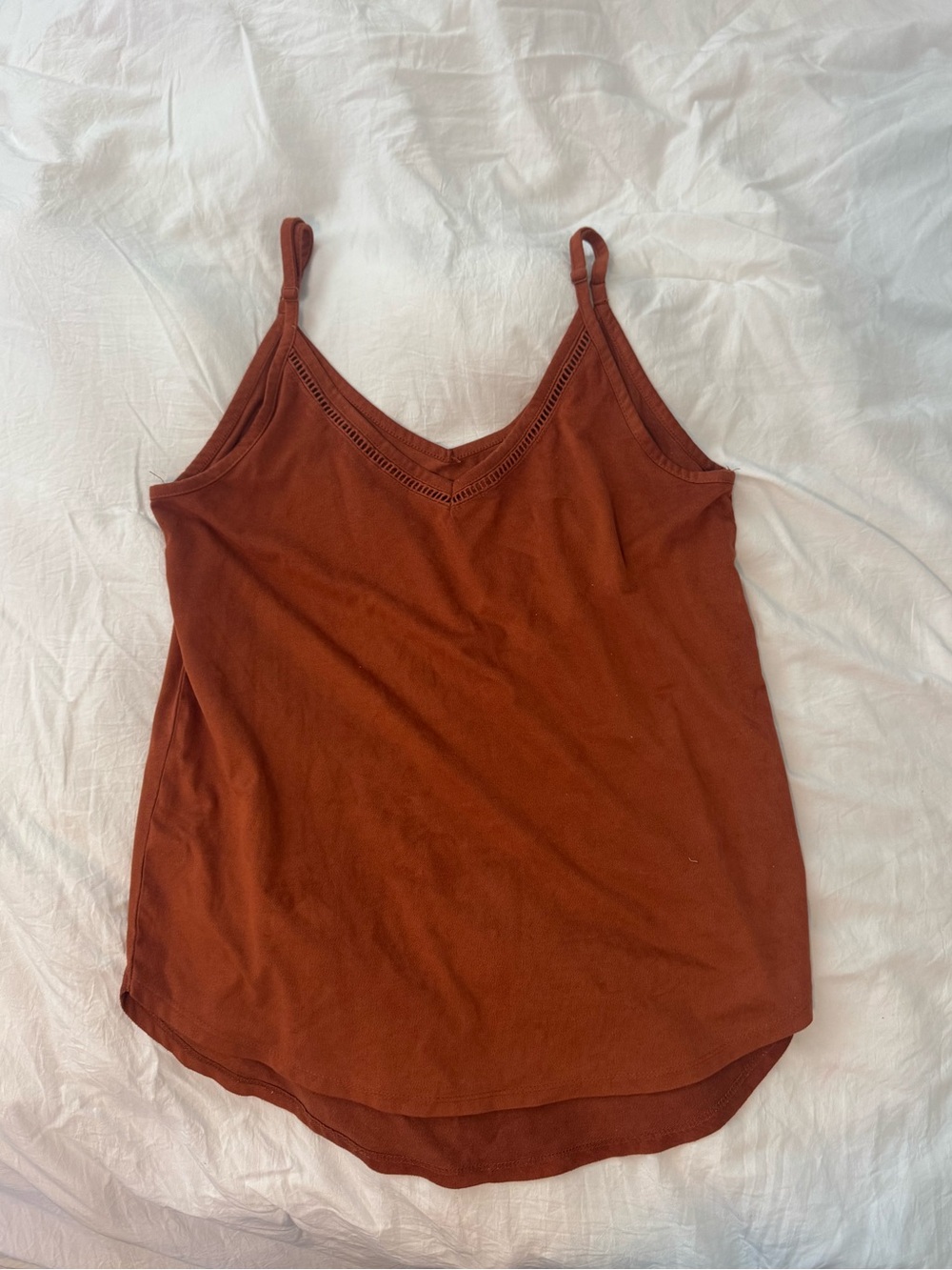 Shyanne Rust Orange V-Neck Spaghetti Strap Cami
